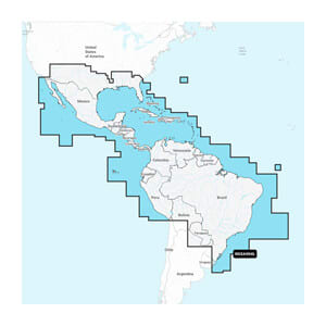 Mexico, Caribien til Brasilien – indland og kyster Søkort