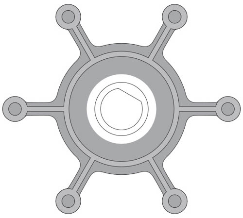 Johnson Impeller 09-1052S-9 Ø45,2mm