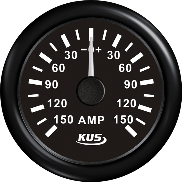 Kus amperemeter sort, med 150Amp shunt 12/24V