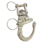 Foresail sheet hook ss w/swivel fork 127 mm