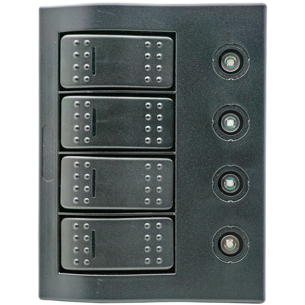 1852 Elpanel med automat sikringer, LED, 3 kontakter + 1 (on