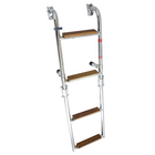 Badeleiter 2+2 RF Stahl mit 4 Teakstufen