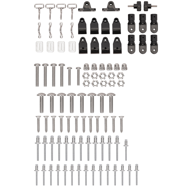 Bimini top mounting parts, screws &amp; plastic brackets for 1 Bimini