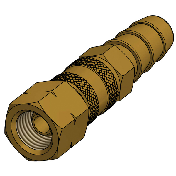 Gas quick connector 1/4" gevind - Ø8mm slangestuds blister