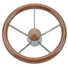 Steel steering wheel with wooden ring ø35cm
