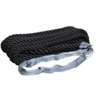 Robline mooring, eye with webbing, 3-strand Black 16mm 10m