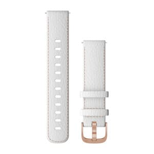 Quick Release Bands (18 mm), White Leather with Rose Gold Hardware