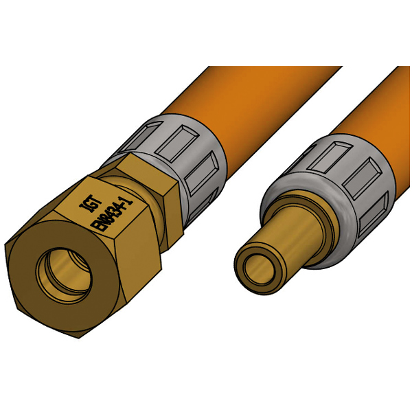 Gasslange 0,4m ender: Ø8mm rør + 8mm studs blister