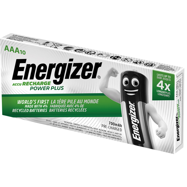 energizer genopladelig power plus AAA 700 mAh 10 stk