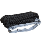 Robline mooring, eye with webbing, 3-strand black 10mm 10m