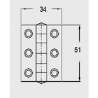 Scharnier Messing 51 x 34 mm*