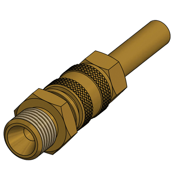 Gas quick kobling Ø8mm rør - 1/4" han gevind blister