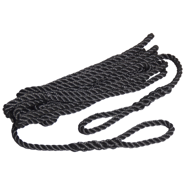 Robline fenderline sort 3-slået 2pak 6mm x 1,5m
