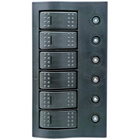 1852 Electrical panel with automatic fuses, LED, 5 switches +1 (on)