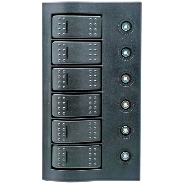 1852 Elpanel med automat sikringer, LED, 5 kontakter +1 (on)