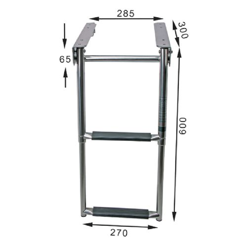 Teleskop Stige  Under Platform 285 X 600mm  2 Trin   Rør 25mm