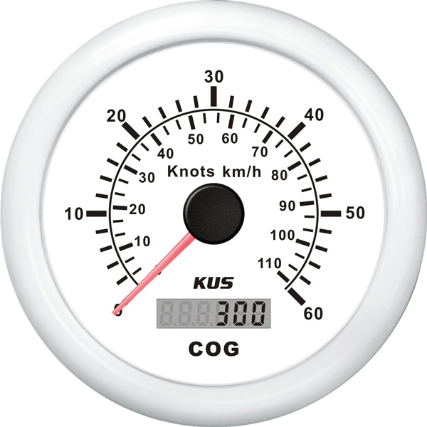 Kus gps speed 0-60knob, hvid 12/24v ø85