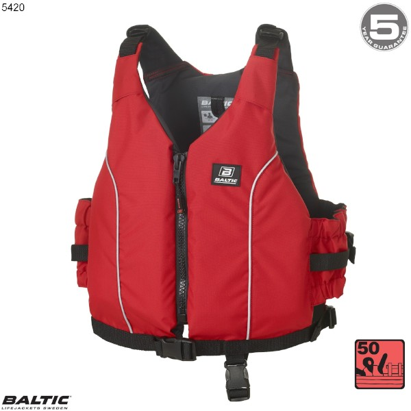 Radial jolle / kajak vest - Rød - 50-70 kg.