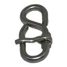 Stainless steel S-hook with safety latch 6 x 60 mm