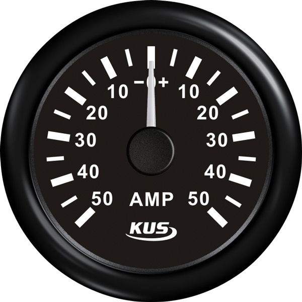 Kus amperemeter sort, med 50Amp shunt 12/24V