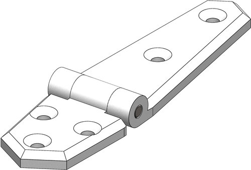 Trudesign hængsel lang hvid 134x35mm