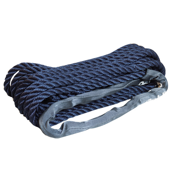 Robline fortøjning, øje med webbing, 3-slået Navy 12mm 10m