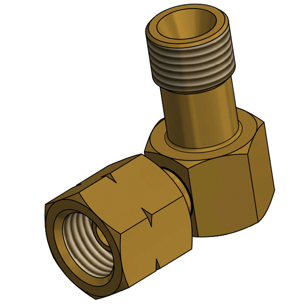 90° vinklet gasfitting ¼" til regulator afgang blister