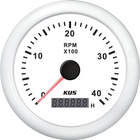 Kus rev counter diesel 0-4000 0.5-250 with hour.white 12/24V Ø