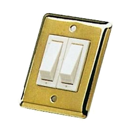 Wandschalter mit 2 Schaltern Messing 51 x 64 mm *