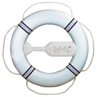 Lifebuoy white with navy reflector FP 380 with throwing line