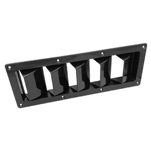 Kiemenventil schwarzer Kunststoff mit 5 Löchern 305 x 83 mm