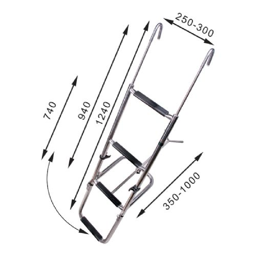 Stævnstige rf 3 trin  (2+1)   L. 600 / 1240 mm