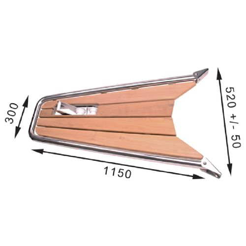 Stævnplatform m/ankerrulle 300 x 1150 mm  32'-42' Rør 42mm