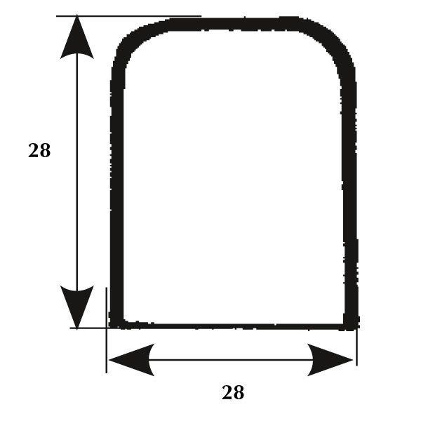 Midterstykke b=28 l=80 h=28mm