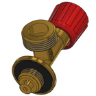 Shut-off valve for blue gas cylinder regulator FR and EU reg