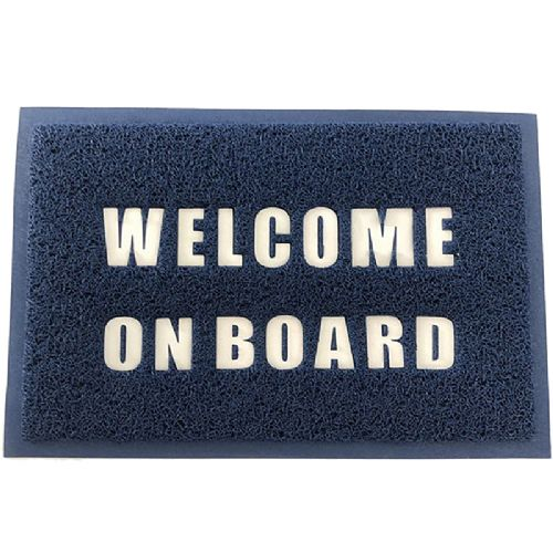 Måtte blå "Welcome On Board" 40 x 60 cm