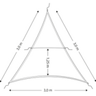 Cockpit-Sonnensegel/Persenning dreieckig 3 x 3 x 3m