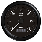 Kus rev counter diesel 0-3000 0.5-250 with hour.black 12/24V Ø