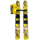 Training skis for children with water ski line