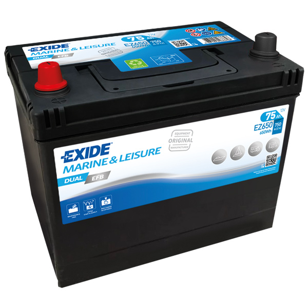 Exide Batteri 75ah Dual EFB