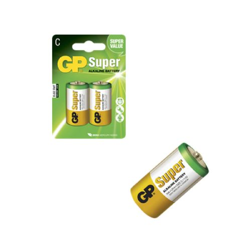 GP Super Alkaline  2-pak LR 14  -  C  1,5V    25,4x49,5mm