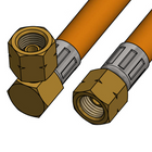 Gas hose 80cm with G1/4"LH angled union nut + G1/4"LH union nut