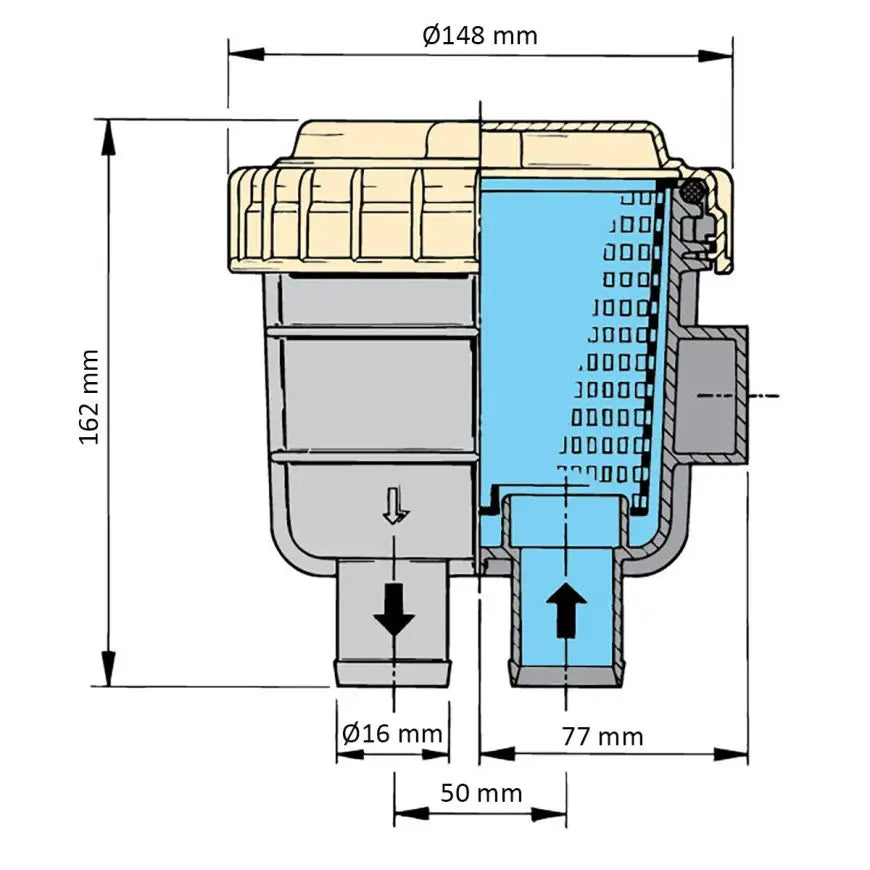 Vetus søvandsfilter type 330