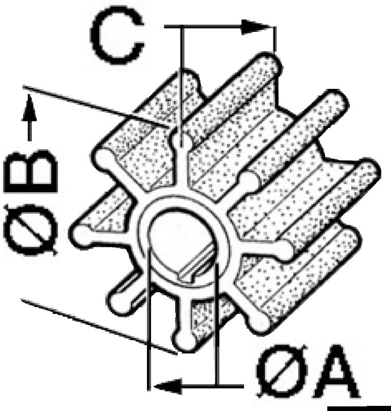 Kühlwasser-Impeller für Honda 8/10 PS Außenborder