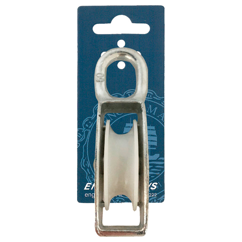 15 mm Block glass w/eye 1-piece f/5 mm rope Breaking 300 kg 1 pc.