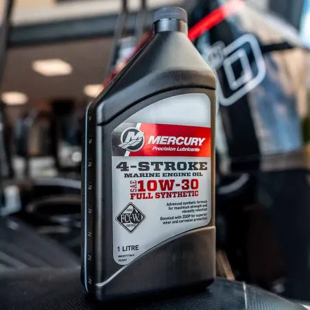 Mercury Marine fuldsyntetisk 10W-30 FC-W 4-takts motorolie i 1 liters flaske