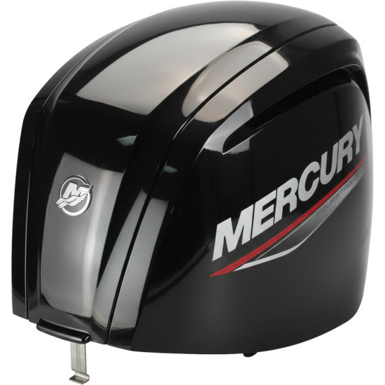 Mercury Marine topmotorkappe i Phantom Black med Mercury-dekaler, reservedelsnummer 8M0159539