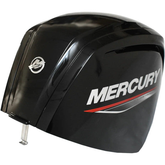 Mercury Marine topmotorkappe i Phantom Black med Mercury-dekaler, reservedelsnummer 8M0159539