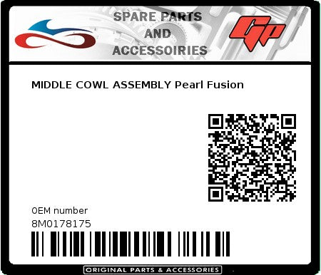 Mercury Marine bageste midterkåbe i Pearl Fusion 8M0178175