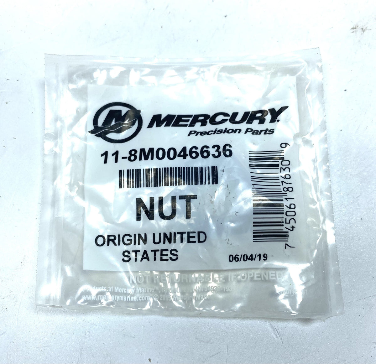 Original Mercury Marine pinionmøtrik 11-8M0046636